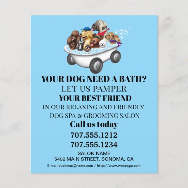 Folheto personalizado para a manutenção de cães (Frente)