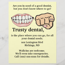 Folheto publicitário dentário