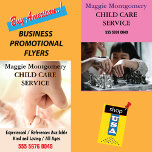 Folheto publicitário para assistência à infância<br><div class="desc">Comercialize sua pequena empresa. Excelente para qualquer um que esteja começando. Personalize o folheto publicitário de assistência a crianças em Babysitting..</div>