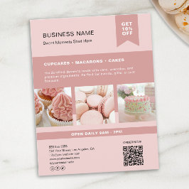 Folheto Rosa QR de Fotografia Personalizada