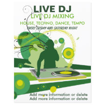 Folheto Verde Grunge Live DJ
