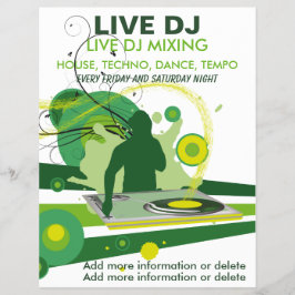 Folheto Verde Grunge Live DJ