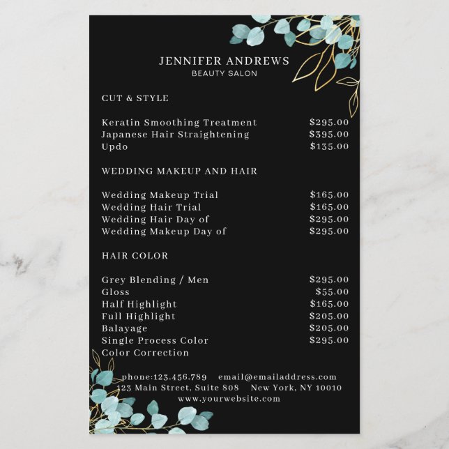 Folheto Verde Moderno, Negro (Verso)