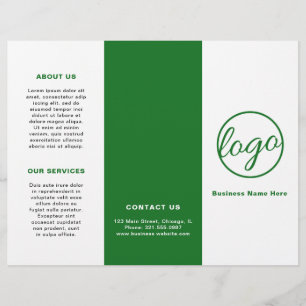 Folheto verde simples sobre logotipos profissionai