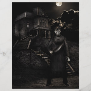 Folhetos de Halloween Personalizáveis Psycho