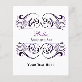 Folhetos de negócios brancos, pretos e roxos