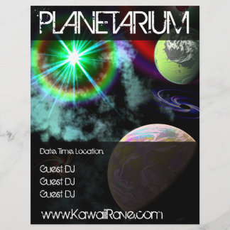 Folhetos de Rave Personalizados do Planetário Espa