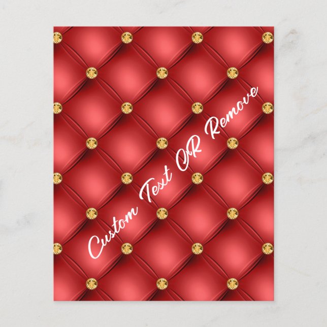 Folhetos Dourados vermelhos com texto personalizad (Frente)