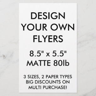 Folhetos Glossy personalizados de 8,5" x 5,5"