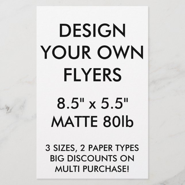 Folhetos Glossy personalizados de 8,5" x 5,5" (Frente)