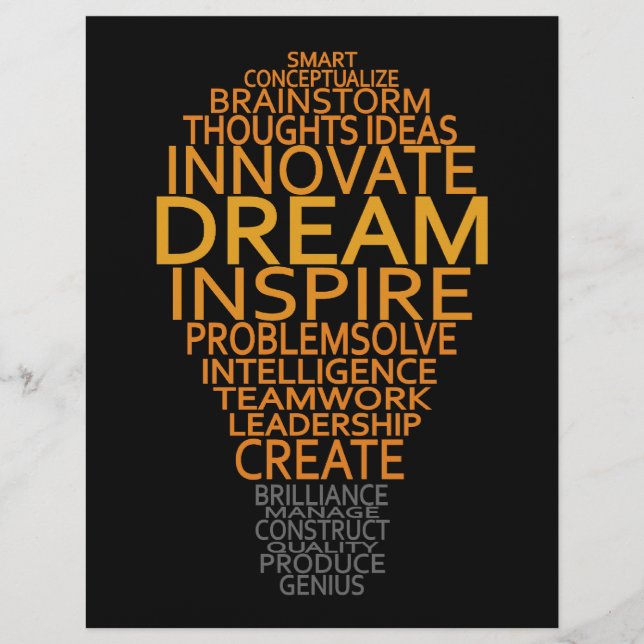 Folhetos personalizados da lâmpada inspiradora (Frente)