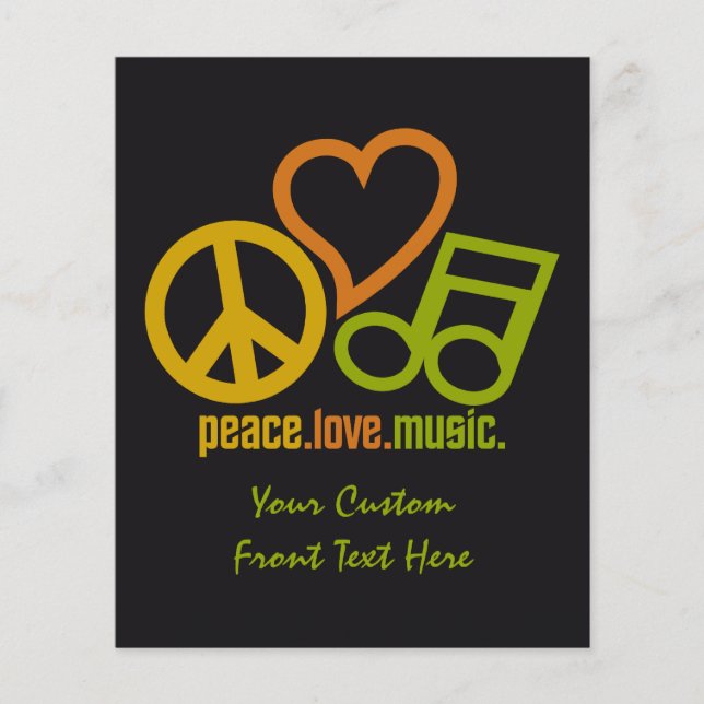 Folhetos personalizados da Música Peace Love (Frente)