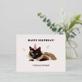Foli card Happy Birthday Cat Engraçado