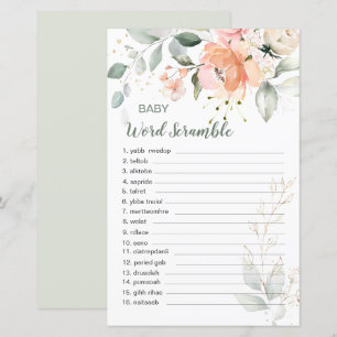 Foliage Floral Baby Word Scramble Paper Foliage