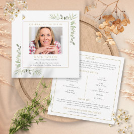 Foliage Funeral Memorial Order Program