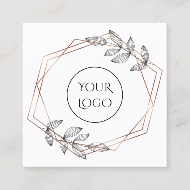 foliage geométrico logo logotipo cartão de visita (Frente)