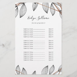 Foliage geométrico price list flyer