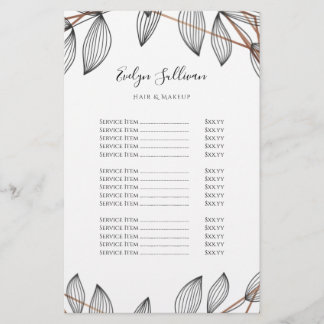 Foliage geométrico price list flyer