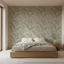 Foliage in Grace Elegant Soft Sage Green Leaves