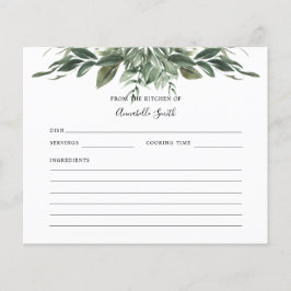 Foliage Leaf Name Recipiente Card