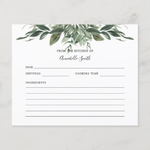 Foliage Leaf Name Recipiente Card