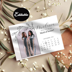 Foliage Modern Arch Bridesmaid - Cartão de Propost