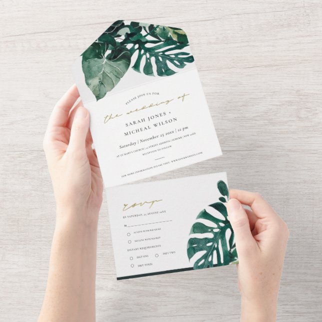 FOLIAGEM TROPICA MODERADA DE MONSTERA VERDE (Tearaway)