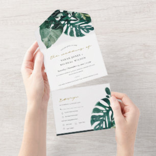 FOLIAGEM TROPICA MODERADA DE MONSTERA VERDE