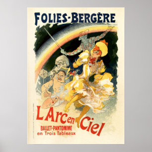 FOLIES BERGERE Cheret Paris Poster vintage