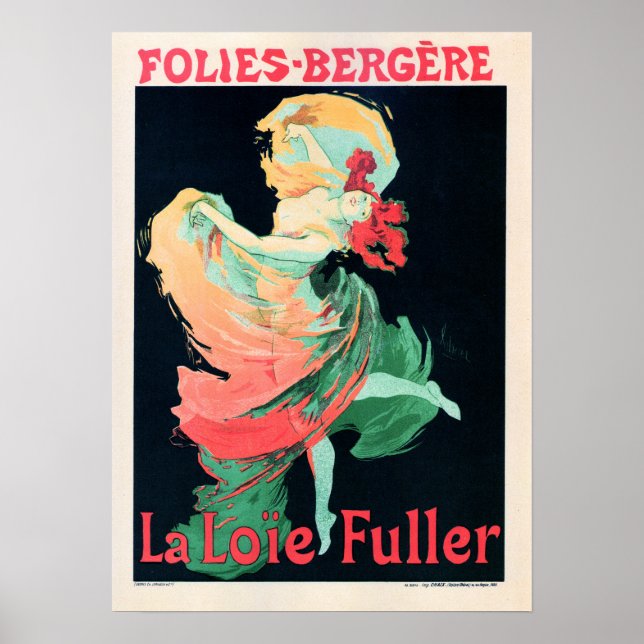 FOLIES BERGERE La Loie Fuller Jules Cheret Poster (Frente)