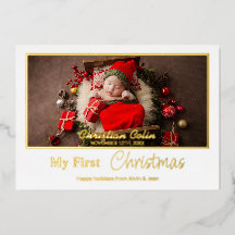 Fólio Mínimo Meu Primeiro Natal Bebê Nascimento Fo