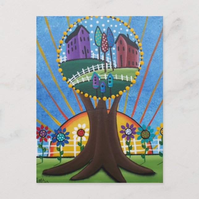 Folk Art BY LORI EVERETT cartão postal (Frente)