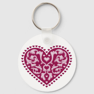 Folk Art Heart - Chaveiro