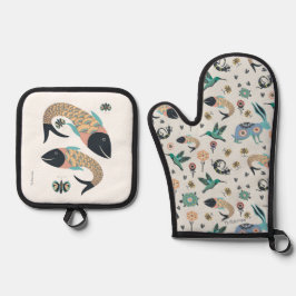 Folk art mitt e pote de arte de pesca