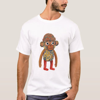 Folk Art Monkey Beanie T-Shirt