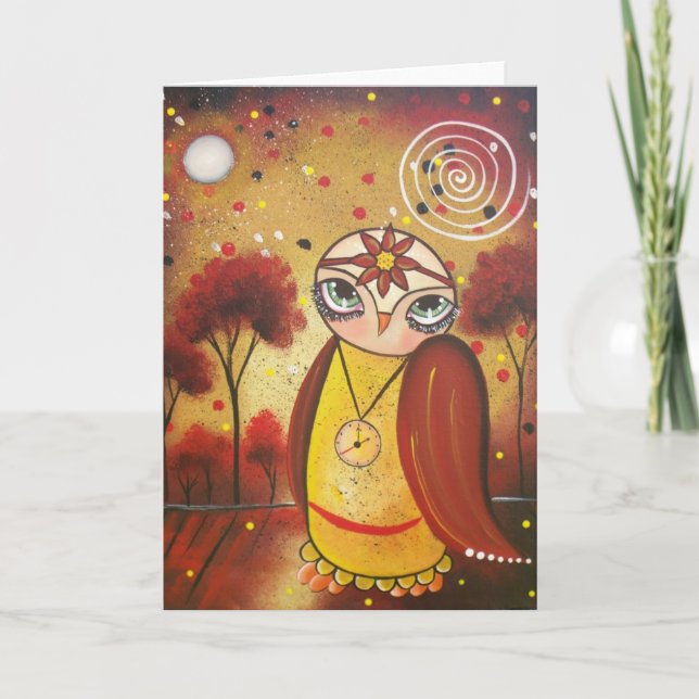 FOLK ART Qual é o cartão de saudação Time BY LORI (Frente)