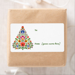 Folk Enchantagem: Vinheta de Etiqueta de Presente 