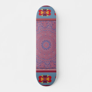 Folk Heart Pattern Skateboard