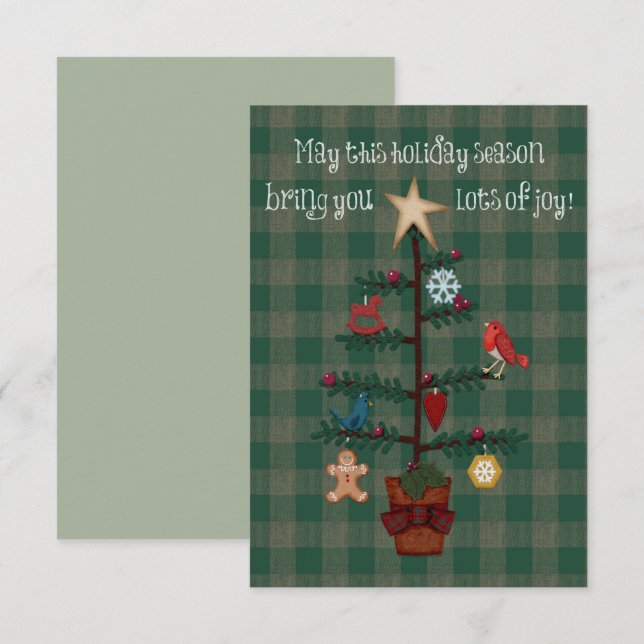 Folkart Xadrez de Árvore de Natal (Frente/Verso)