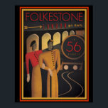 Folkestone London by Rail  Art Deco Poster 16 x 20<br><div class="desc">Nice,  vintage,  advertisement poster for Folkestone London by Rail  16 x 20.</div>