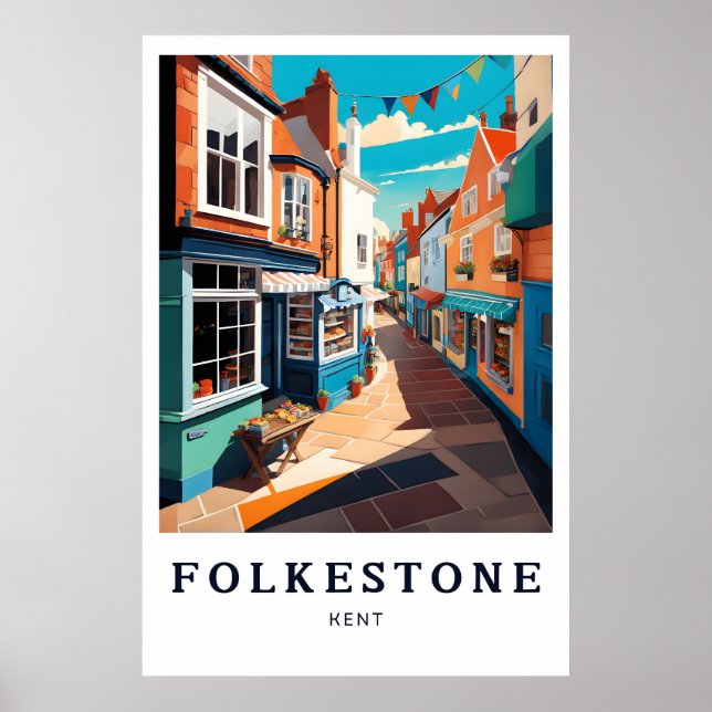 Folkestone Poster, Kent Poster, England Poster (Frente)