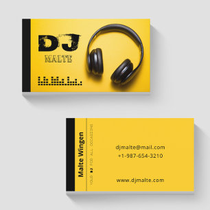 Fones de ouvido Cartão de visita DJ Amarelo