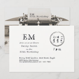 Fonte de Máquina de Escrever Convite de Aniversári