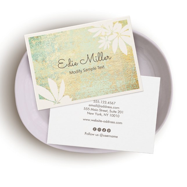 Fonte de Script Floral do Abstrato Verde Dourado M (Criador carregado)