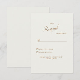 Fonte Moderna Creme para RSVP de Casamento