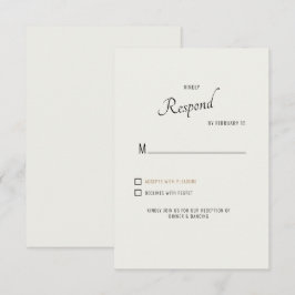 Fonte Moderna Creme Preto Casamento RSVP