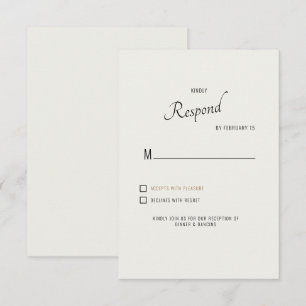 Fonte Moderna Creme Preto Casamento RSVP