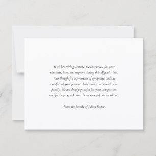 Fonte Serif Simples Agradecimento de Funeral
