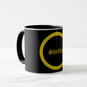 Fontes Sheffey - Caneca de café Dourada e preta