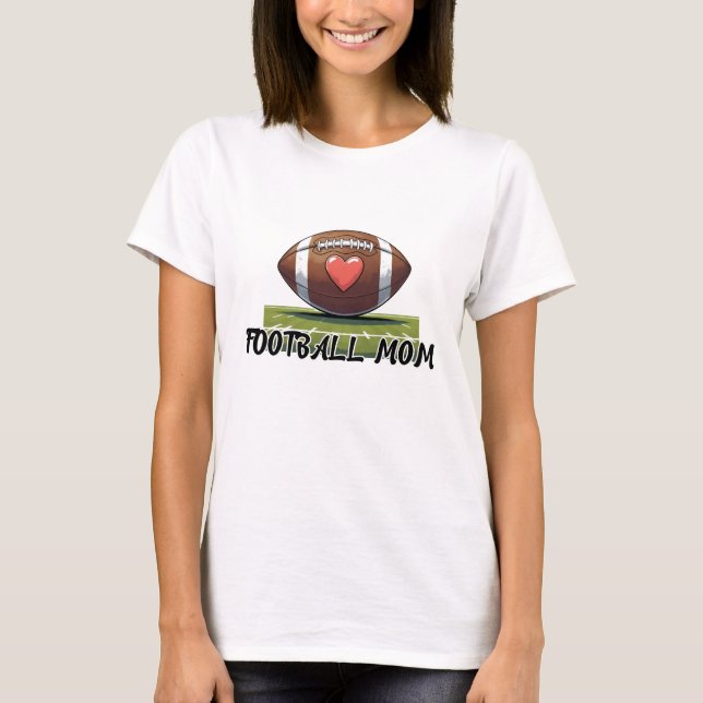 Football Mom T-Shirt Cute Game Day T-Shirt (Frente)